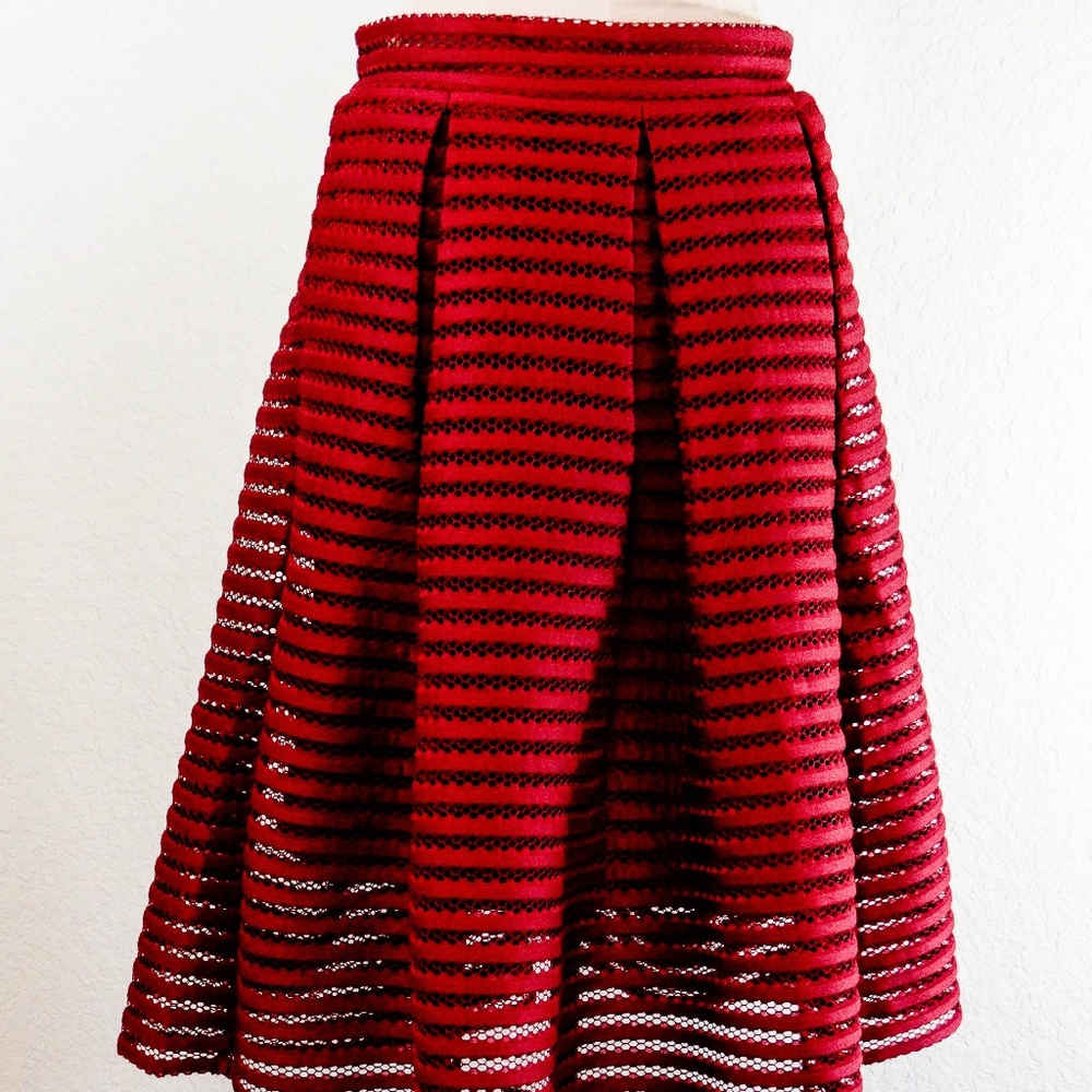 Red textured skirt